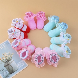6 Párů Dívčích Ponožek Pro Miminka Vícebarevné Krajkové Batolecí Ponožky
