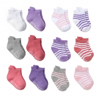 6 Párů Kojeneckých Ponožek Bavlněné Kotníkové Ponožky Protiskluzové Batolecí Pro Chlapce Dívky
