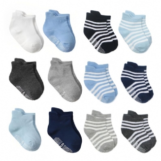 6 Párů Kojeneckých Ponožek Bavlněné Kotníkové Ponožky Protiskluzové Batolecí Pro Chlapce Dívky