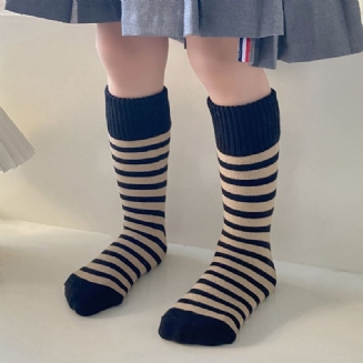 Bavlněné Dívčí Pruhované Ponožky