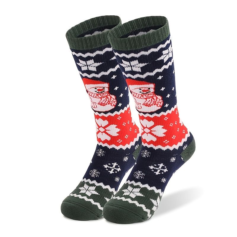 Dětské Sportovní Lyžařské Ponožky Vánoční Kreslený Potisk Teplé