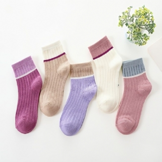 Dětské Dívčí Ponožky Pohodlné Bavlněné 5 Párů