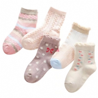 Dětské Dívčí Roztomilé Ponožky Sada 5 Párů
