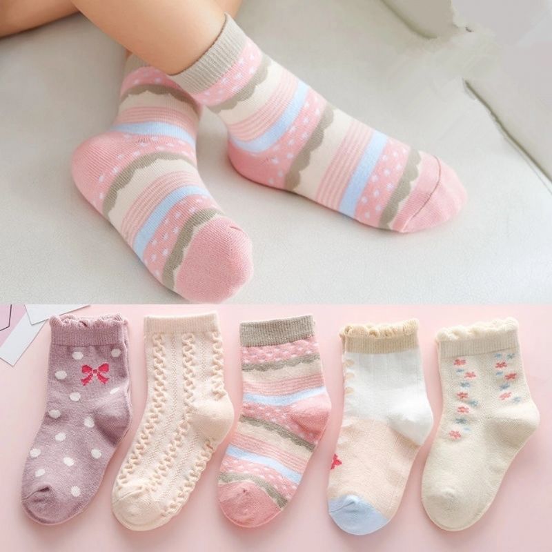 Dětské Dívčí Roztomilé Ponožky Sada 5 Párů
