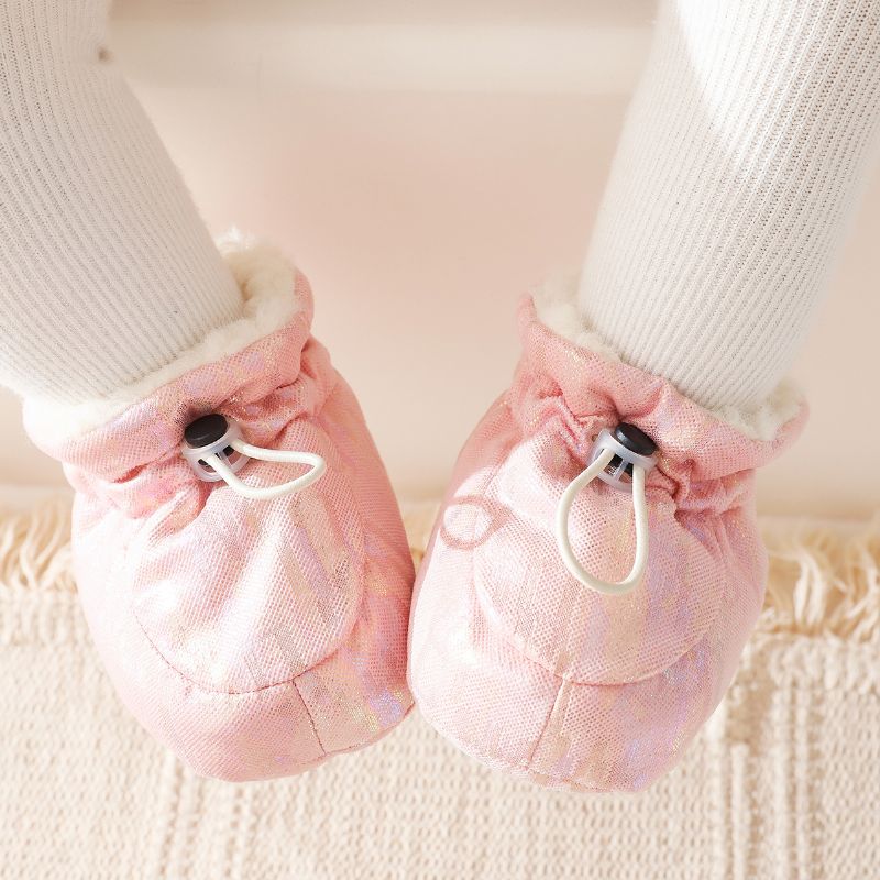 Dětské Jednobarevné Fleecové Teplé Ponožky Boty Zimní Pro Chlapce Dívky