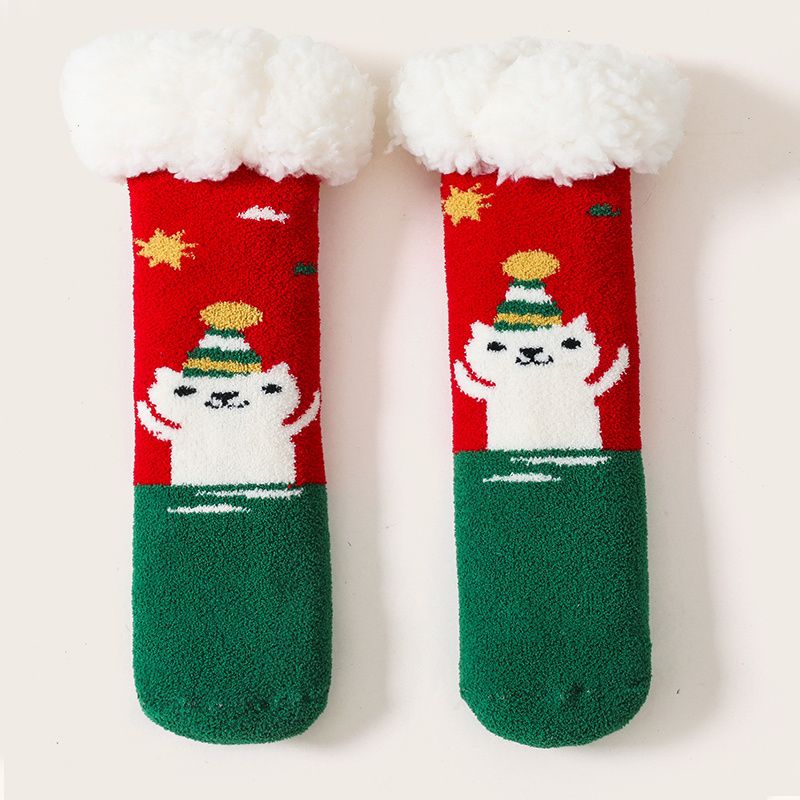 Dětské Zahuštěné Teplé Vánoční Kreslené Vysoké Ponožky