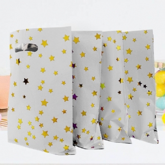 10 White Stars Tote Dárkové Tašky Pro Děti Dospělí Party Candy Sáčky Vhodné Pro Všechny Druhy Svátečních Večírků