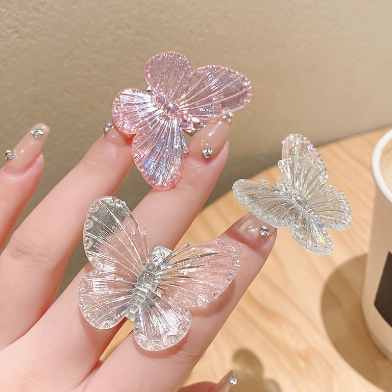 2ks Dívčí Roztomilé Sponky Do Vlasů Butterfly Průhledné Jehlice Do Pro Děti