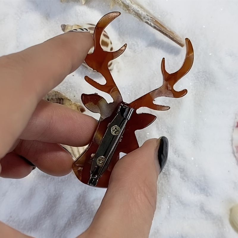 Dívčí Roztomilý Akryl Vivid Sika Deer Pin Na Oblečení Džíny Vánoční Party Příslušenství