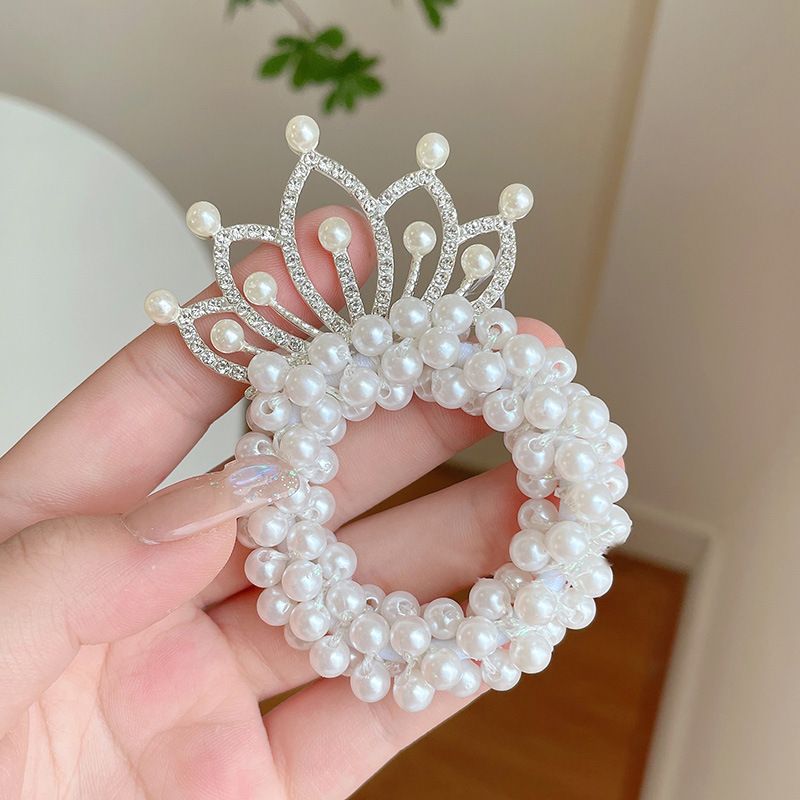 Elastické Vlásenky Do Vlasů Perlové Gumičky Do Princezna Crystal Crown Lanka Do Vlasové Doplňky Pro Ženy A Dívky Pro Děti Představení