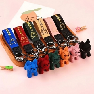 Kreslený Francouzský Buldoček Keychain Boom Dog Ornament Pryskyřice Štěně Shiba Inu Panenka Keyring Cartoon Animal Bag Přívěsek Na Klíče Od Auta Kovový Na Muži Ženy Chlapec Dívka
