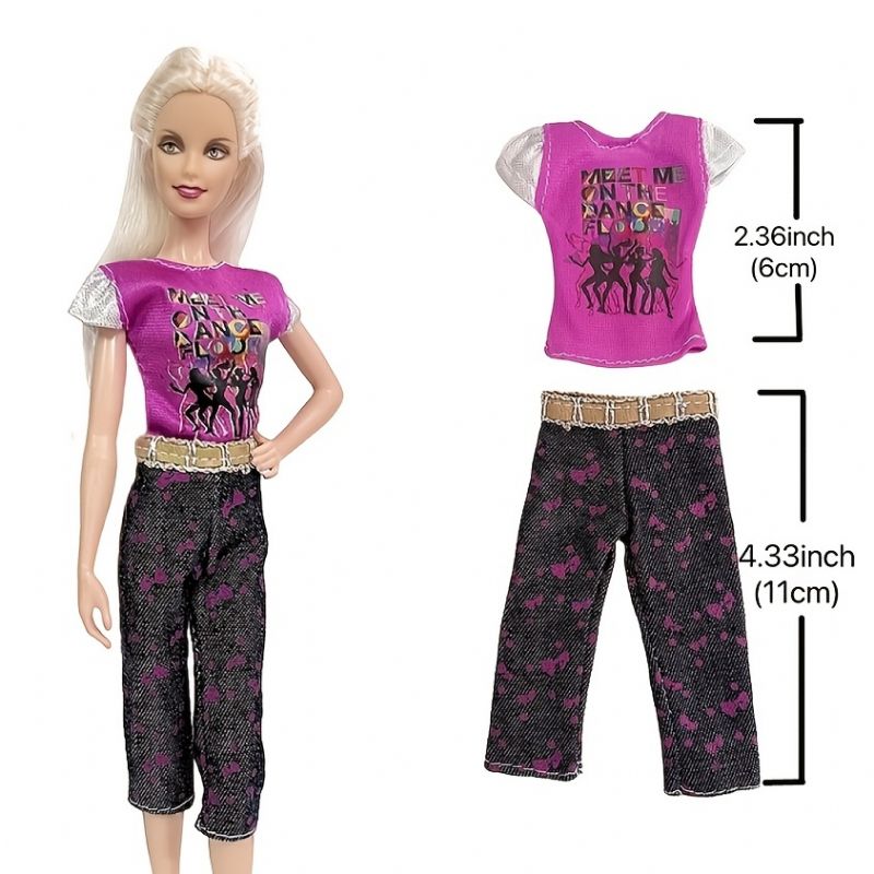 Módní Denní Neformální Sportovní Top Halenka Sukně Kalhoty Šaty Pro Panenky Barbie Doplněk