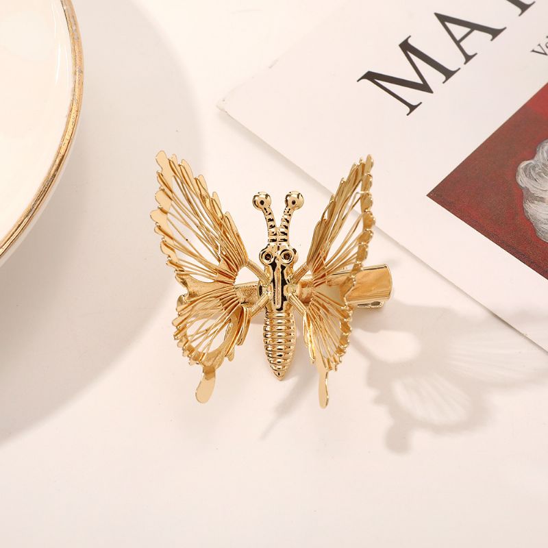Motýlí Sponky Do Vlasů Zlatý Motýl Do 3d Do Do Na Drápky Roztomilé Doplňky Pro Styling Pro Ženy Dívky