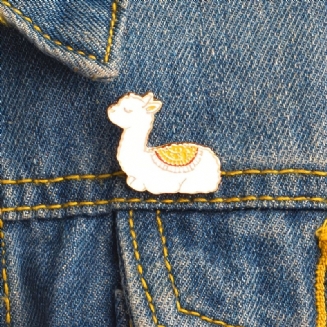Roztomilé Jehněčí Smaltovaný Špendlík Brože Kreslený Odznak Pro Sako Kabát Šaty Knoflík Kolíček Dárek