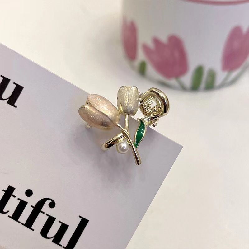 Tulipánový Dráp Do Vlasůelegantní Květinová Kovová Spona Do Vlasů Držák Na Culík Dívčí Dámská Do