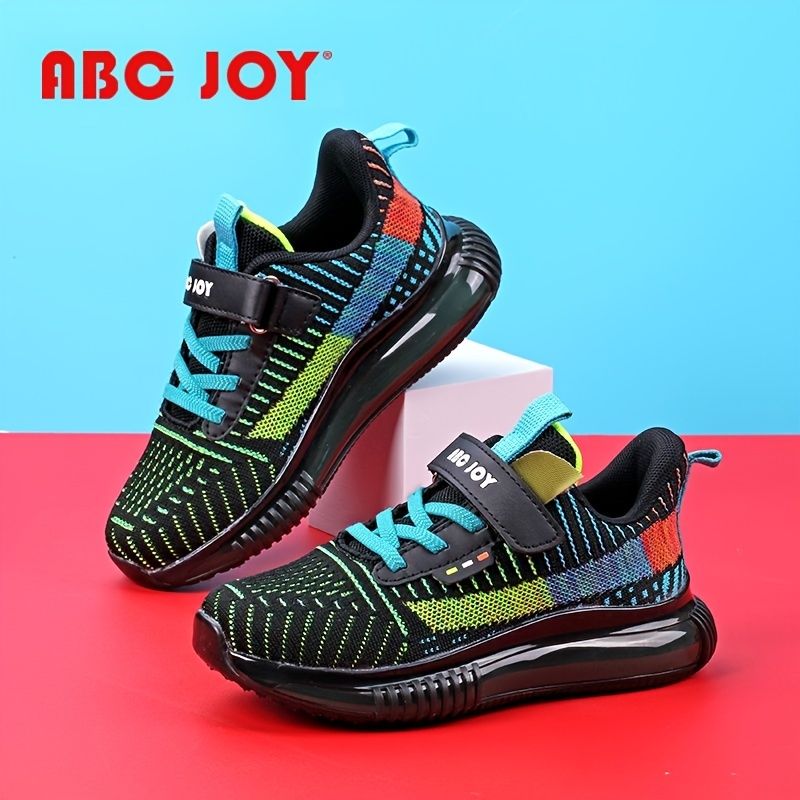 Abc Joy Chlapci Ležérní Pletené Tenisky S Barevnými Pruhy Měkká Podrážka Prodyšná Rychleschnoucí Protiskluzové Běžecké Boty