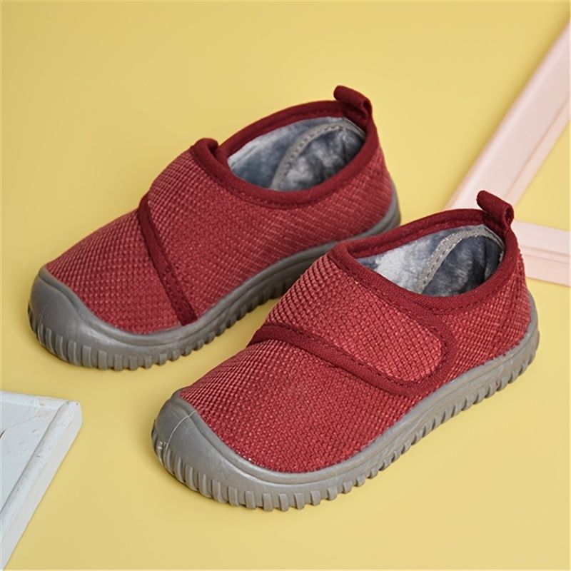 Dívčí Chlapecké Fleece Sneaker Měkká Podrážka Protiskluzový Suchý Zip Neformální Boty Na Zimní Vánoce