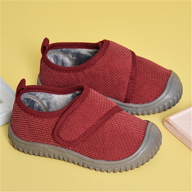 Dívčí Chlapecké Fleece Sneaker Měkká Podrážka Protiskluzový Suchý Zip Neformální Boty Na Zimní Vánoce