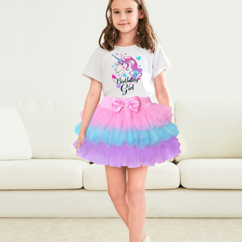 Dívčí 3 Vrstvy Princezna Tutu Sukně Baletní Síťovaná Společenské Šaty Oblečení Dětské