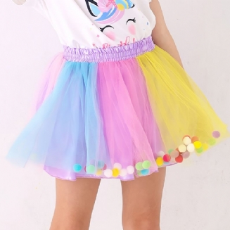 Dívčí Princezna Rainbow Tutu Sukně Baletní Síťovaná Společenské Šaty Dětské Oblečení