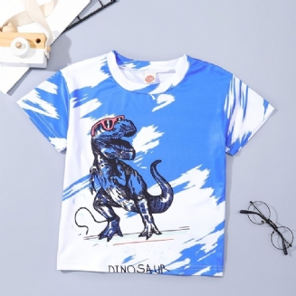 Chlapecká Košile S Krátkým Rukávem A Kulatým Výstřihem Pro Volný Čas Dětské Oblečení Pro Dinosaury