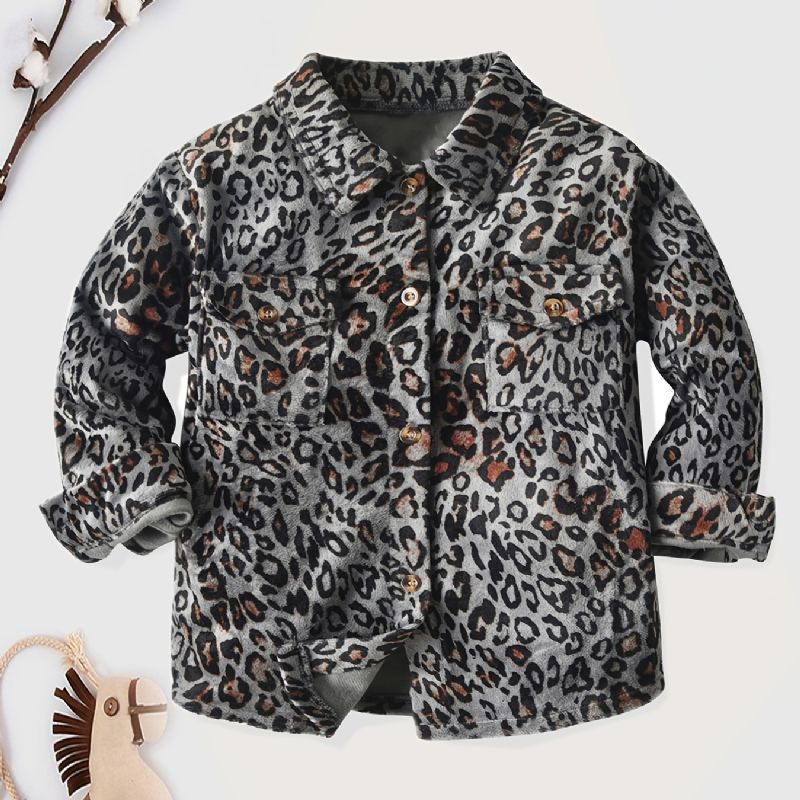 Chlapecká Košile S Leopardím Knoflíkem S Dlouhým Rukávem