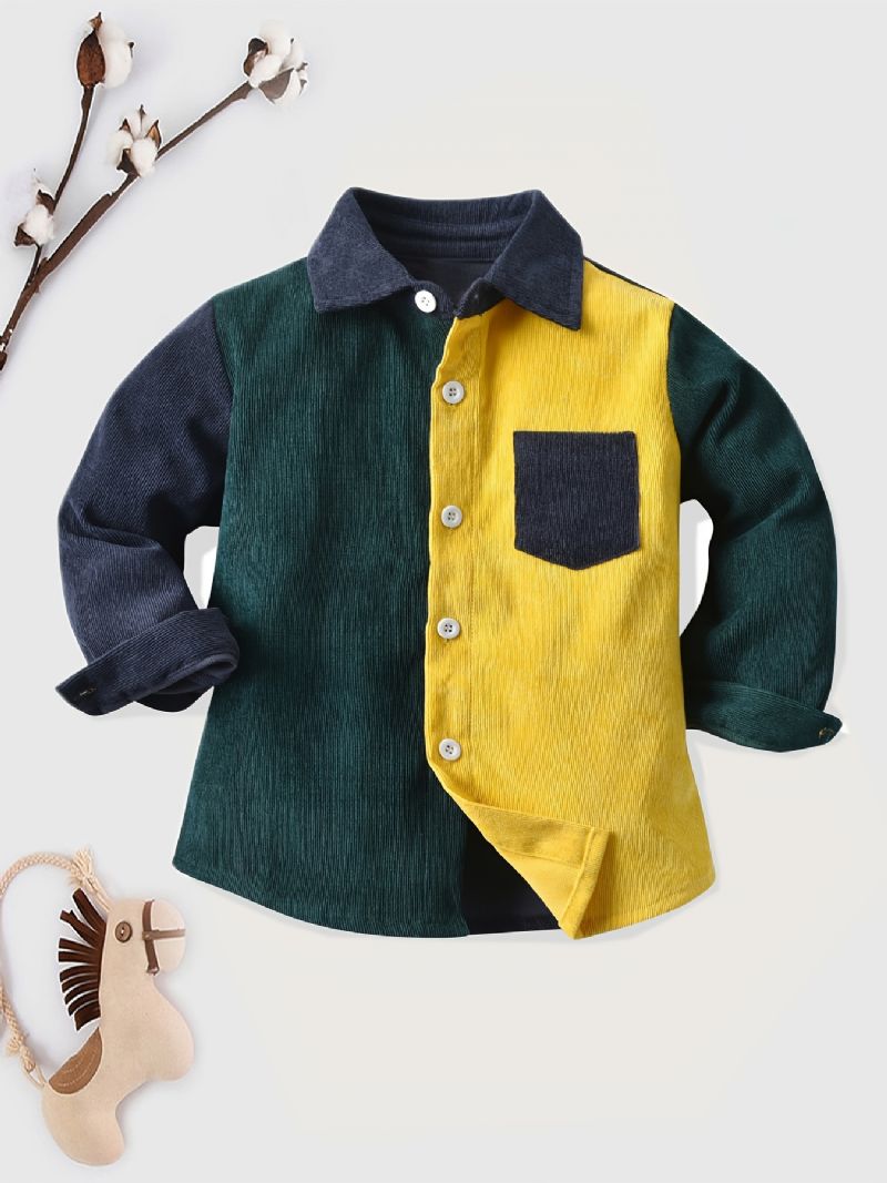 Chlapecké Batolecí Tričko S Dlouhým Rukávem Colorblock Top Dětské Oblečení