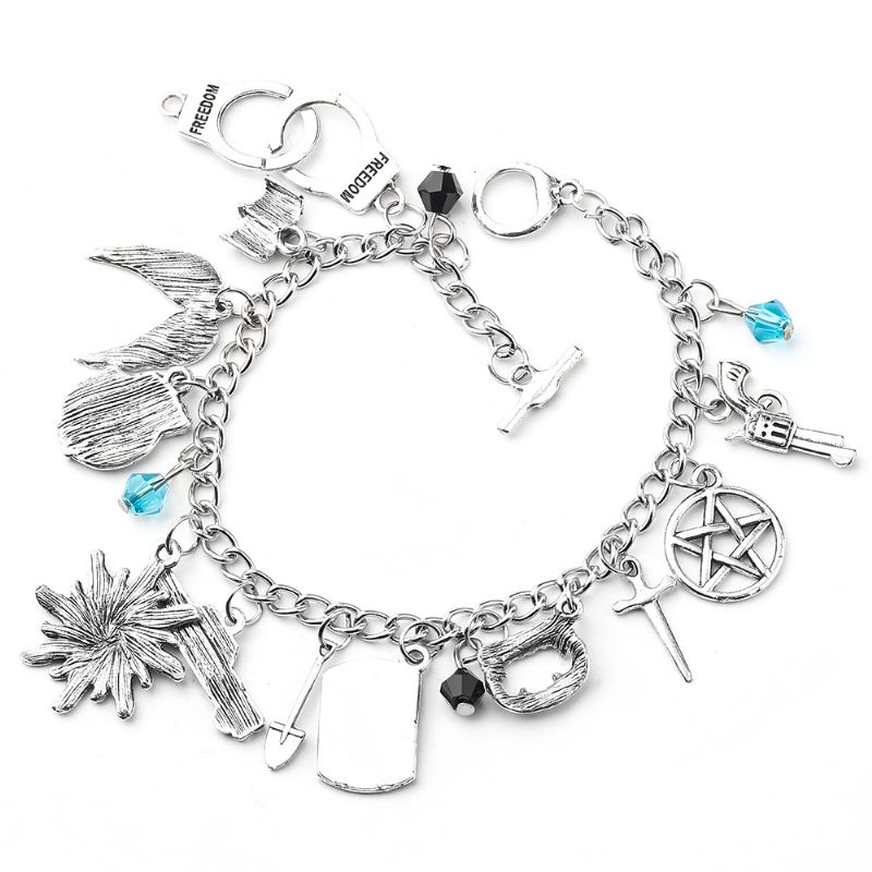 1ks Super Natural Evil Force Shape Charm Náramek Chlapecký Ozdobný Prsten Dárek