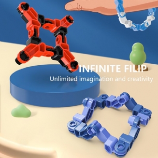 Chlapci Dívky Děti Kreativní Infinite Flip Náramek Dekompresní Hračky Úleva Od Tlaku Nová Hračka
