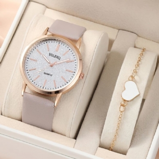 Dívčí Hodinky Quartz 2ks / Set Efektní Dámské Šperky Sofistikované Stylové