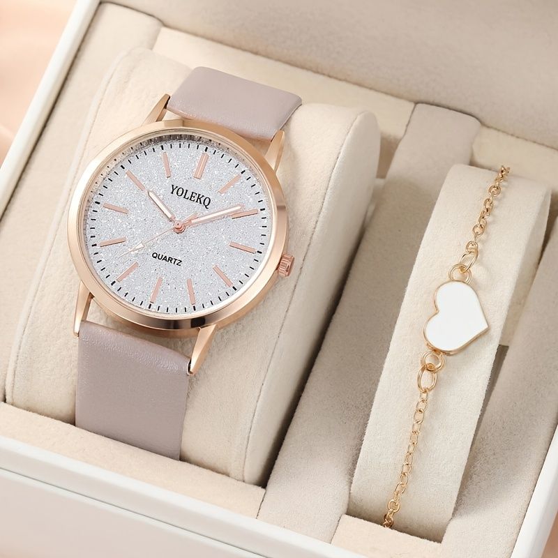 Dívčí Hodinky Quartz 2ks / Set Efektní Dámské Šperky Sofistikované Stylové