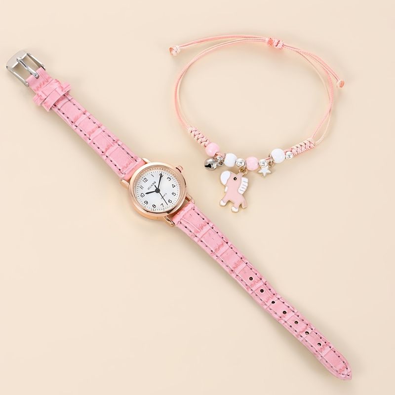 Dětské Módní Kreativní Hodinky Quartz + Roztomilý Náramek