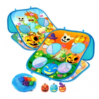 Halloweenské Dárky Pro Děti Společenské Hry Hračka Pro Batolata 2 3 4 5ti Letá Chlapecká A Dívka Zombie Téma Toss Bean Bag Hra Se 3 Ks Dýně Squishy Toys & 6 Balení Bags