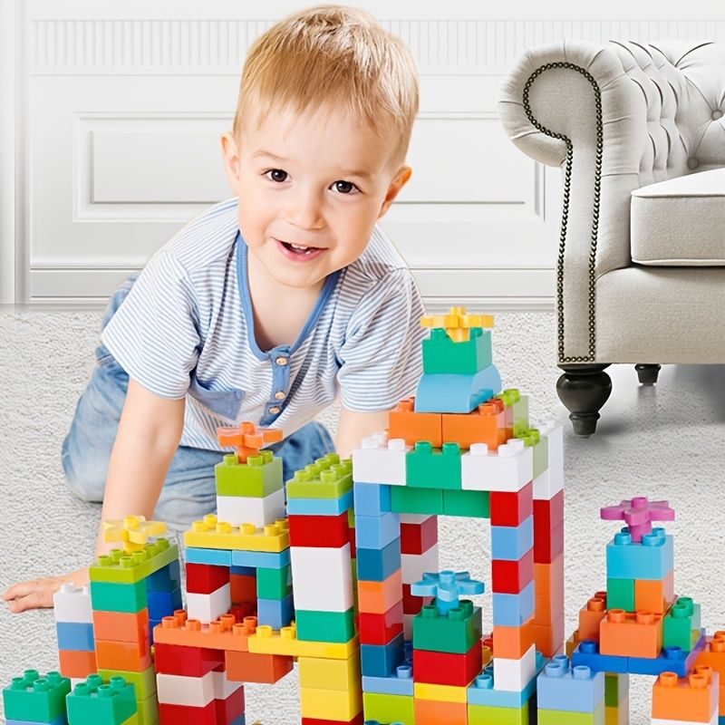 Stavebnice S Velkými Zrny Dětské Velké Montážní Puzzle Chlapecká Hračka Pro Dívky Miminka 2-3-6 Let Kompatibilní S Lego Debao (zabalené)