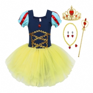 Dívky Princezna Tutu Šaty Baletní Taneční Kostým Oblékání Narozeninový Večírek Vánoční Cosplay Oblečení Příslušenství Včetně Sady