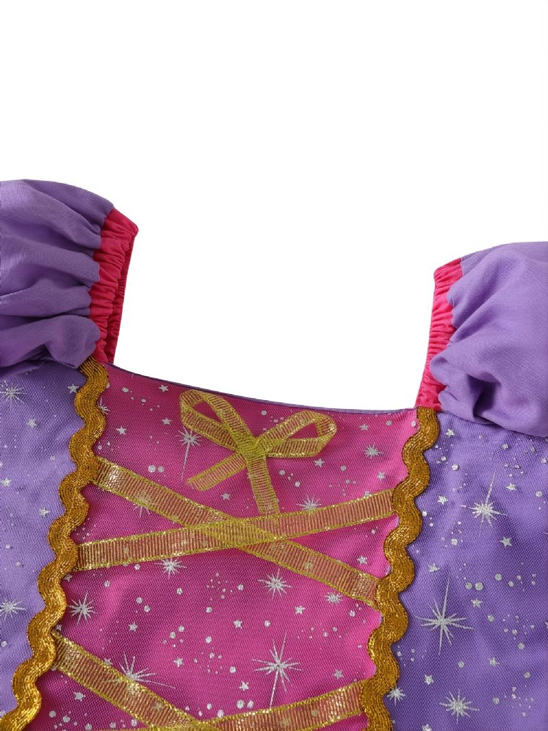 Dívčí Elegantní Kostým Princezny S Potiskem Hvězdy Luk Na Vánoční Narozeninovou Párty