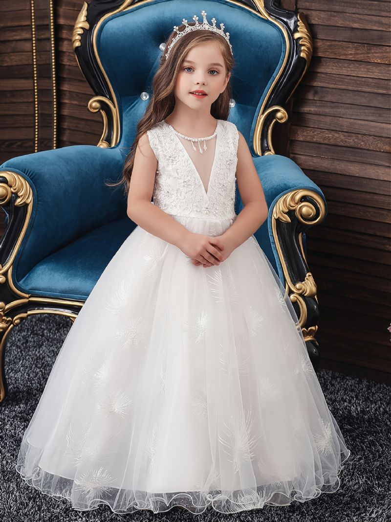 Dívčí Jednobarevné Elegantní Princeznovské Šaty Na Narozeninové Párty