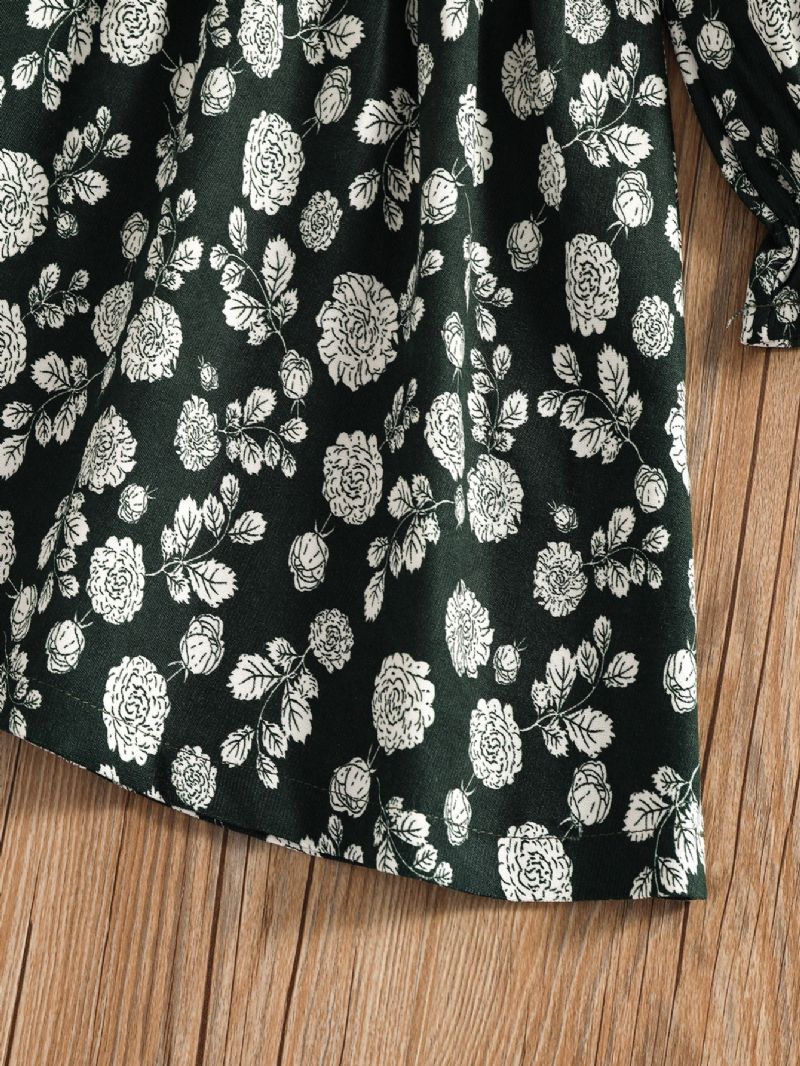 Dívčí Krajkový Výstřih Elegantní Květinové Vintage Šaty