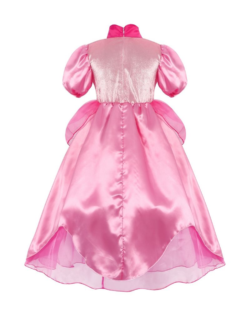 Dívčí Růžové Princeznovské Šaty Pro Party Cosplay Kostým