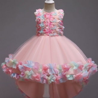 Dívčí Síťované Květinové Molo Princezna Šaty Dětské Představení Oblečení