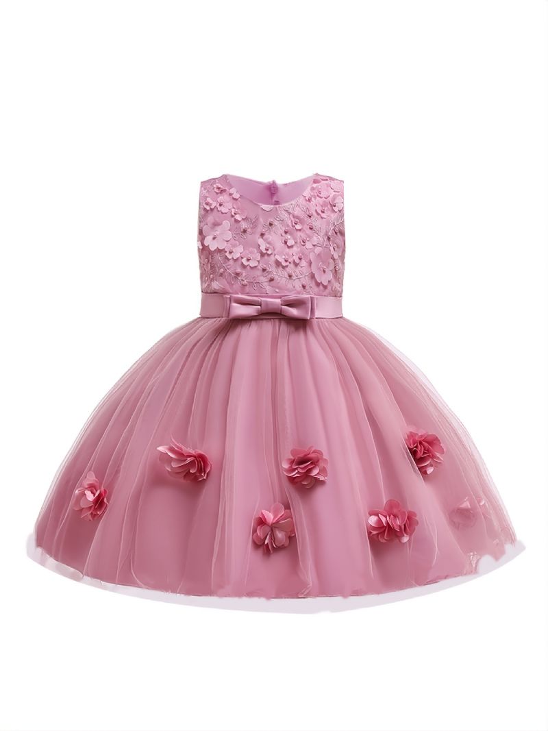 Dívčí Síťované Princeznovské Šaty Formální Pro Svatební Květinu Dětské Vánoční Večírek K Narozeninám