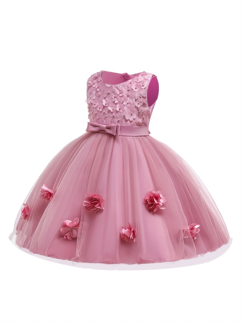 Dívčí Síťované Princeznovské Šaty Formální Pro Svatební Květinu Dětské Vánoční Večírek K Narozeninám