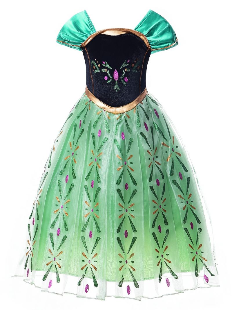 Dívčí Šaty Princezna Flitrové Se Síťovinou Dress Up Performance Cosplay Outfit Na Večerní Narozeninovou Párty Dětské Oblečení