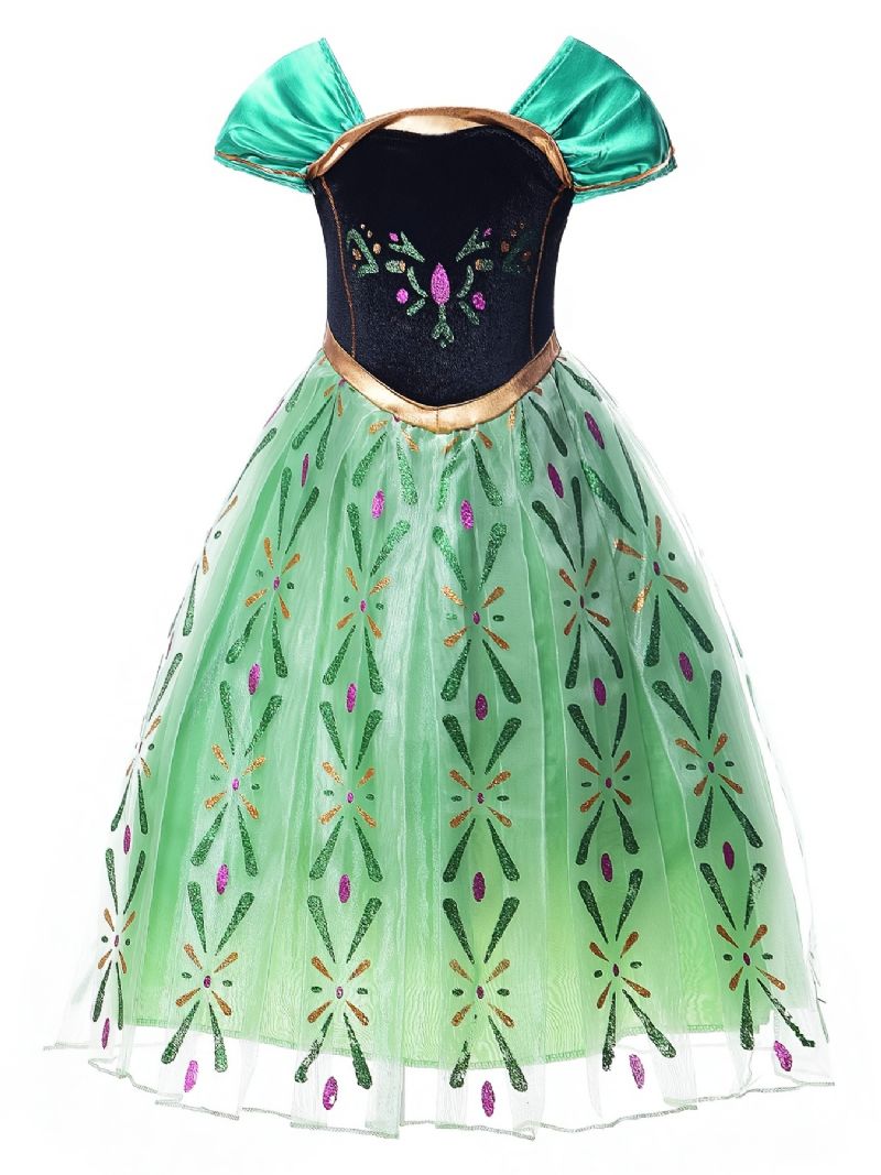 Dívčí Šaty Princezna Flitrové Se Síťovinou Dress Up Performance Cosplay Outfit Na Večerní Narozeninovou Párty Dětské Oblečení