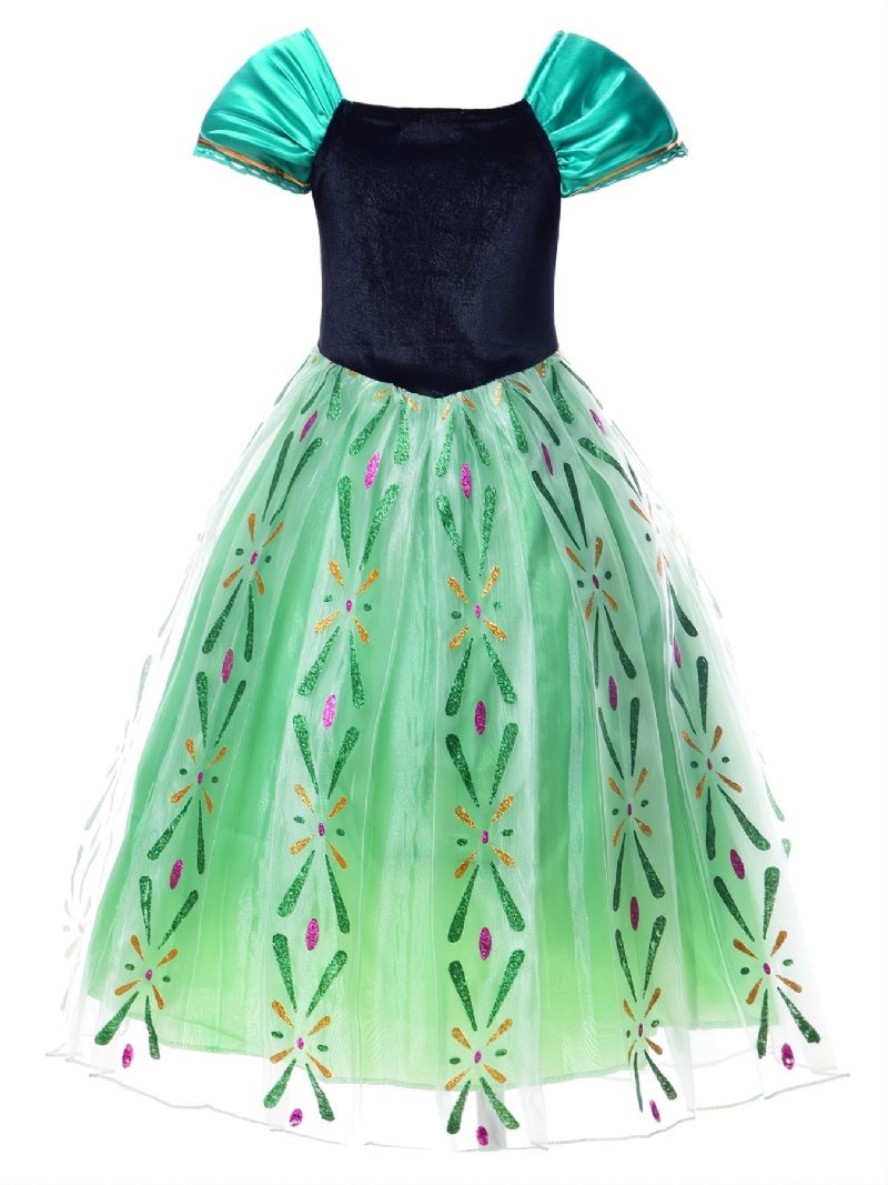 Dívčí Šaty Princezna Flitrové Se Síťovinou Dress Up Performance Cosplay Outfit Na Večerní Narozeninovou Párty Dětské Oblečení