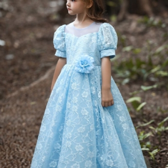 Dětské Dívčí Krajkové Květinové Princeznovské Šaty Nafouklé Večerní