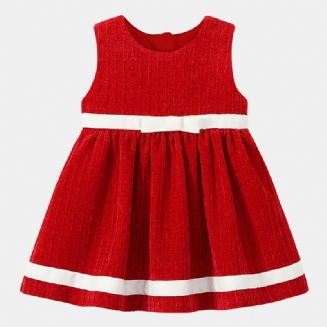 Děťátko Dívky Princess Červené Šaty S Mašlí Bez Rukávů Dětské Oblečení Pro Batolata