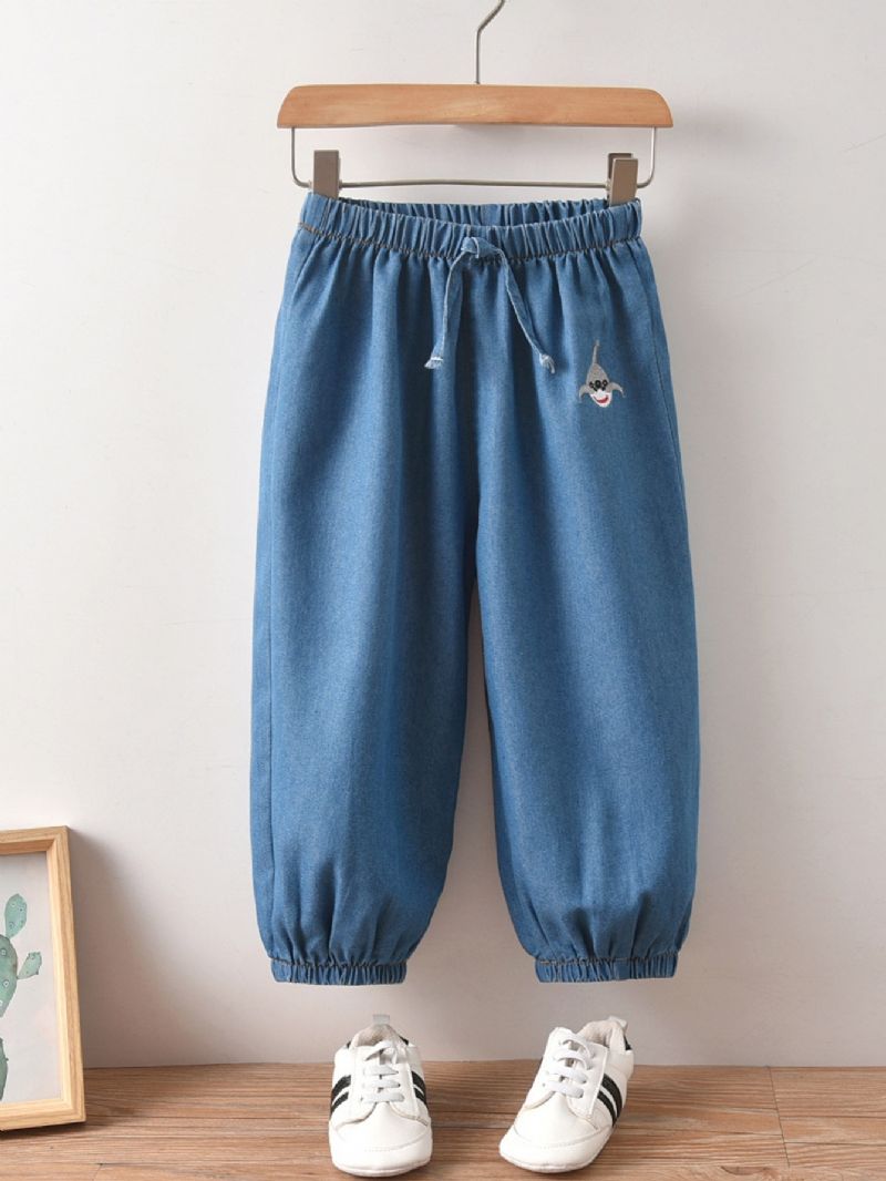 Chlapci Dívky Ležérní Dlouhé Džíny Joggers Kalhoty