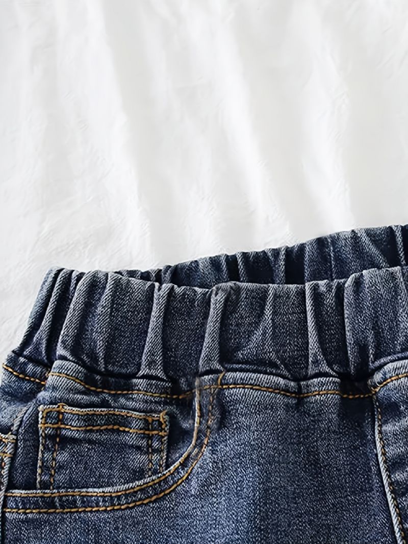 Chlapecké Ležérní Vintage Džínové Džíny Kalhoty S Elastickým Pasem Na Jaro Podzim