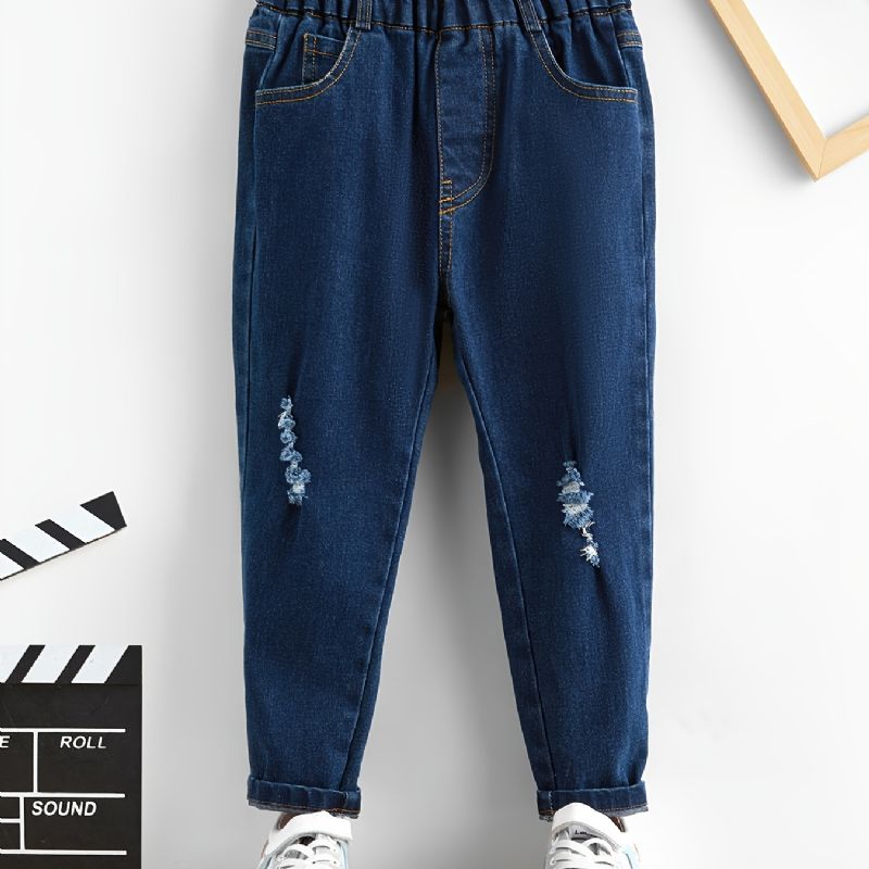Chlapecké Skinny Jeans Ležérní Kalhoty S Elastickým Pasem Dětské Oblečení
